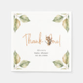 サファリ男女兼用ベイビーシャワー スタンダードカクテルナプキン (正面)