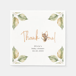 サファリ男女兼用ベイビーシャワー スタンダードカクテルナプキン