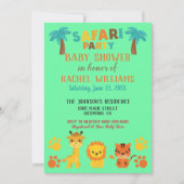 サファリ男女兼用ベイビーシャワー 招待状 (正面)