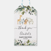 サファリ男女兼用リーフ赤ちゃんシャワーラベル ギフトタグ (正面)