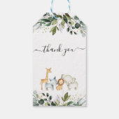 サファリ男女兼用リーフ赤ちゃんシャワーラベル ギフトタグ (裏面)