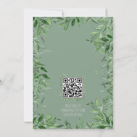 サファリ男女兼用ー動物の緑の赤ちゃんシャワー (裏面)