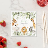 サファリ男女兼用ー動物の赤ちゃんシャワーナプキン スタンダードカクテルナプキン (インサイチュ)