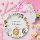 サファリ男女兼用ー動物の赤ちゃんシャワーナプキン ペーパープレート (パーティー)