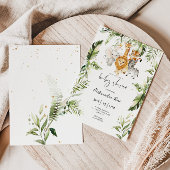 サファリ男女兼用ー動物の赤ちゃんシャワー 招待状