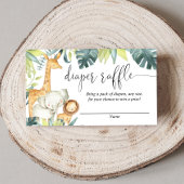 サファリ男女兼用動物おむつラッフルカード エンクロージャーカード