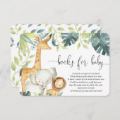 サファリ男女兼用動物のベビー エンクロージャーカード (正面/裏面)