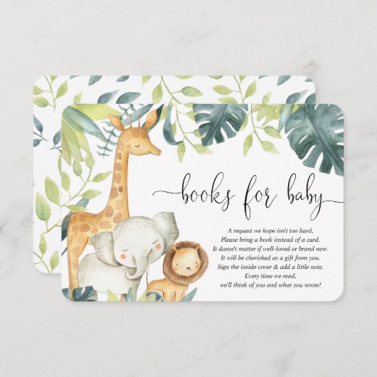 サファリ男女兼用動物のベビー エンクロージャーカード (正面/裏面)