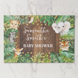 サファリ素朴アニマルシャワー涙遠くにランチョンマット ペーパーパッド