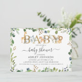 サファリ素朴アニマルワードベビーシャワー招待状 招待状 (スタンド正面)