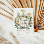 サファリ素朴ジャングルアニマルベビーおむつラッフル エンクロージャーカード