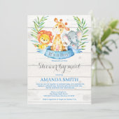 サファリ素朴ジャングルボーイ赤ちゃんシャワーbyメール 招待状 (スタンド正面)