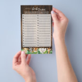 サファリ素朴ベビーABCベビーシャワーゲームカード チラシ (ハンドル)