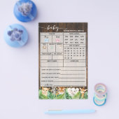 サファリ素朴予測アドバイスベビーシャワーカード チラシ (シングル)