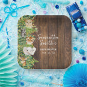 サファリ素朴動物金ゴールドグリッターベビーシャワー ペーパープレート (パーティー)