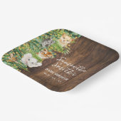 サファリ素朴動物金ゴールドグリッターベビーシャワー ペーパープレート (傾斜あり)