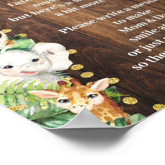 サファリ素朴深夜おむつシャワーゲーム ポスター (角)