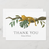 サファリ結婚のジャングル・チータありがとう サンキューカード (正面/裏面)