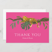 サファリ結婚のジャングル・チータありがとう サンキューカード (正面/裏面)