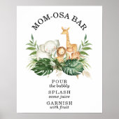 サファリ緑の葉ベビーシャワーマモサバー ポスター (正面)