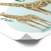 サファリ葉キリンの赤ちゃんシャワーのギフトとカード ポスター (角)