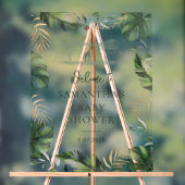 サファリ葉パームスクリプトBaby Shower Welcome アクリルサイン (ニュートラル)