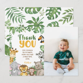サファリ誕生日アニマルジャングルワイルドワンとブツ サンキューカード