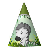 サファリ誕生日ゼブラ パーティーハット (正面)