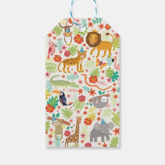 サファリ誕生日パーティギフトラベルかわいいサファリテーマ ギフトタグ (裏面)