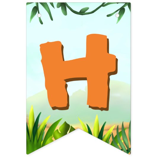 サファリ誕生日パーティーのバンティングバナー バンティングフラッグ (第2の旗)