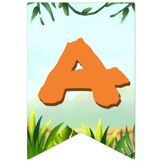 サファリ誕生日パーティーのバンティングバナー バンティングフラッグ (第3の旗)