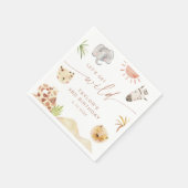 サファリ誕生日パーティー スタンダードカクテルナプキン (角)