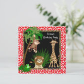 サファリ誕生日パーティー 招待状 (スタンド正面)