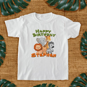 サファリ誕生日パーティーTシャツ Tシャツ