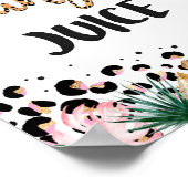 サファリ誕生日ヒョウ印刷ジャングルジュースサイン ポスター (角)