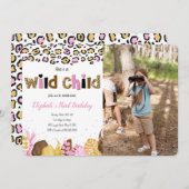 サファリ誕生日フォト招待状 招待状 (正面/裏面)