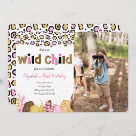 サファリ誕生日フォト招待状 招待状