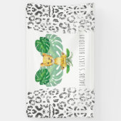 サファリ誕生日ライオンイラストレーション 横断幕 (縦)