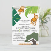 サファリ誕生日招待状ワイルドワン誕生日ボーイ 招待状 (スタンド正面)