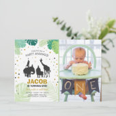 サファリ誕生日招待状動物園の野生のジャングル動物 招待状 (スタンド正面)