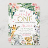サファリ誕生日招待状 ワイルドワン招待状 招待状 (正面/裏面)