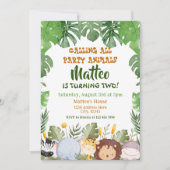 サファリ誕生日招待状 招待状 (正面)