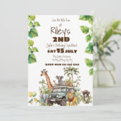 サファリ誕生日招待状 招待状 (スタンド正面)