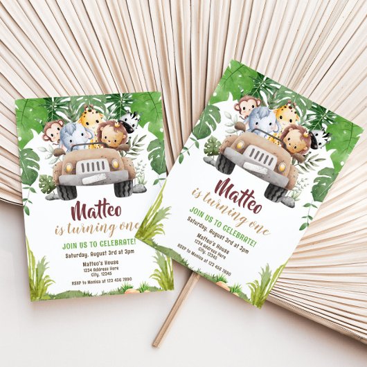 サファリ誕生日招待状 招待状