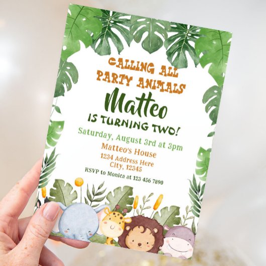サファリ誕生日招待状 招待状