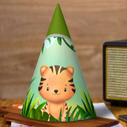サファリ誕生日虎 パーティーハット