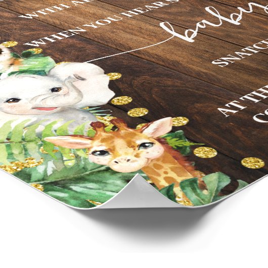 サファリ語らないベビーシャワーゲーム ポスター (角)