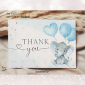 サファリ象の折り畳みサンキューカード赤ちゃんシャワー サンキューカード