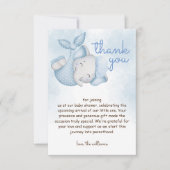 サファリ象の男の赤ちゃんシャワー サンキューカード (正面)