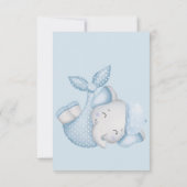 サファリ象の男の赤ちゃんシャワー サンキューカード (裏面)